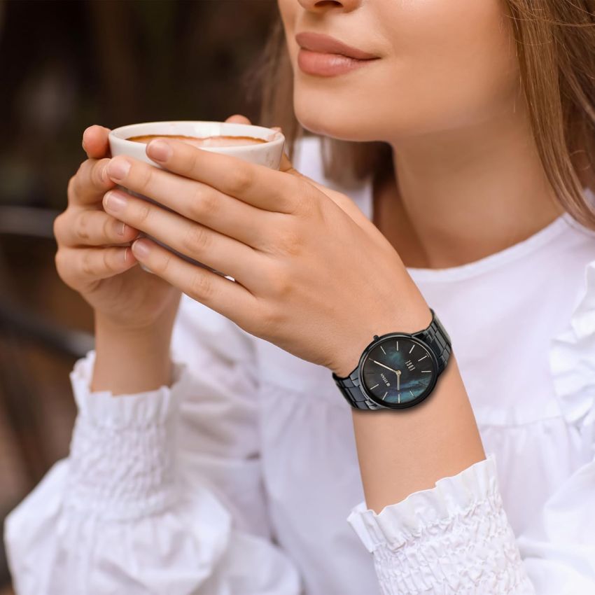 Titan Edge Metal Ladies Allure Quartz Analog Rich Mother of Pearl Dial Stainless Steel Strap Watch for Women-2734QM02/NT2734QM02