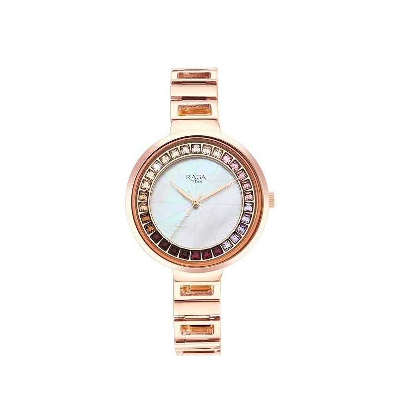 Titan Raga Love All Mother of Pearl Dial Women Watch with Metal Strap-NS95150WM01/NT95150WM01