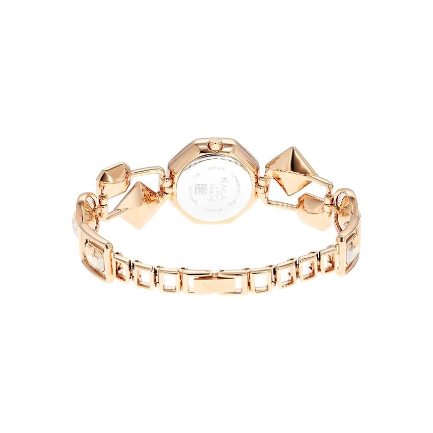 Titan Raga Love All Analog Mother of Pearl Dial Metal Strap Watch for Women-NS95151WM01/NT95151WM01