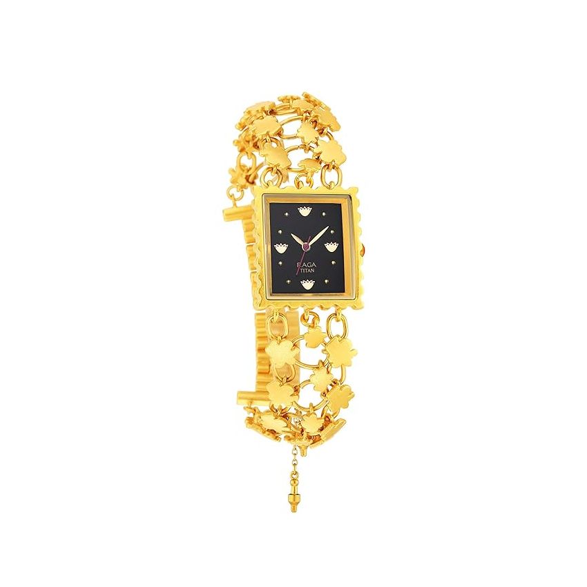 Titan Raga X Masaba Black Dial Analog Steel and Metal Strap Watch for Women-NS95173YM01/NT95173YM01