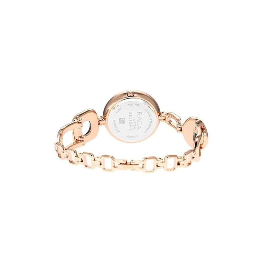 Titan Raga Delight Mother of Pearl Dial Women Analog Watch with Metal Strap-NS95200WM01 Rose Gold Plating
