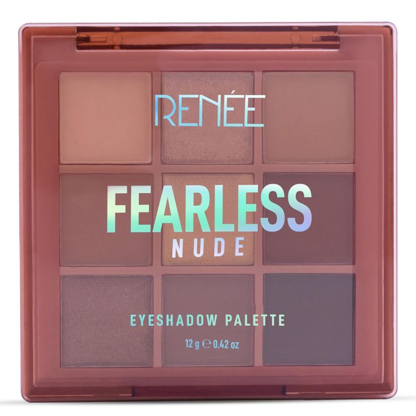 RENEE Fearless Eyeshadow Palette – Nude 12gm, Vibrant Shades, Travel Friendly, Long Lasting, Non Creasing, Easy-to-blend & Build Up For Eye-catching Extravagance Look with Effortlessly Transition From An Office To Glamorous Smoky Eye