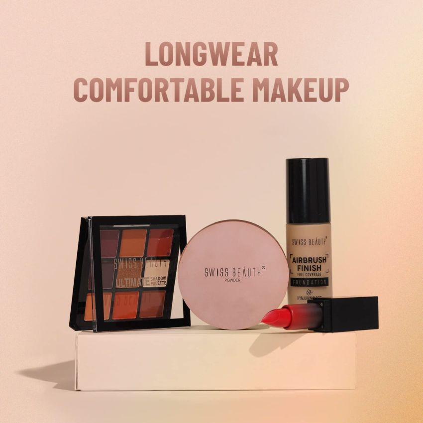 Swiss Beauty Silky & Smooth Oil Control Powder, Face MakeUp, Shade- Nude Beige, 6.5g