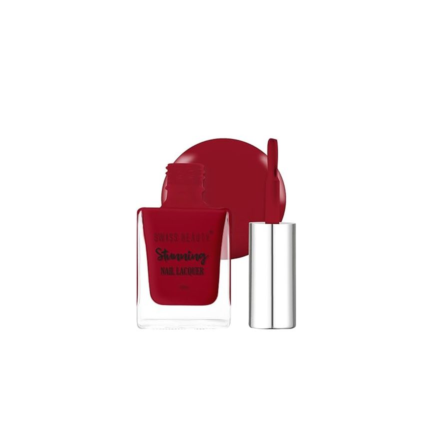 Swiss Beauty Stunning Nail Lacquer | Chip Resistant, Quick drying nail paint | Highly Pigmented with high shine Nail polish | Shade - New York Minute, 10gm