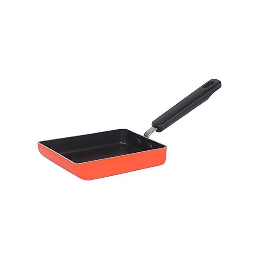 Meyer Non Stick Aluminium Tamagoyaki Pan | Egg Pan | Omelette Pan | Nonstick Frying Pan | Small pan for Omelette | Nonstick Cookware | Small Fry pan for Cooking, 18cm, Orange