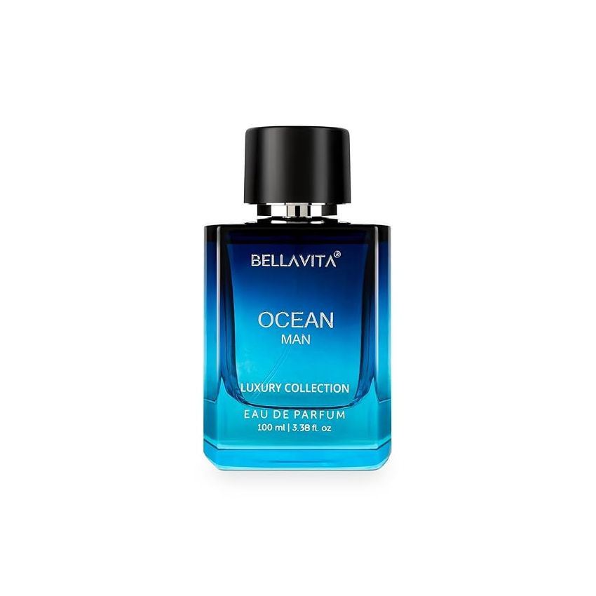 Bella Vita Luxury Men Ocean Aquatic Eau De Parfum With Marine, Orchid & Musk|Long Lasting Fresh Citrusy & Woody Edp Fragrance Scent Liquid Perfume,100 Ml
