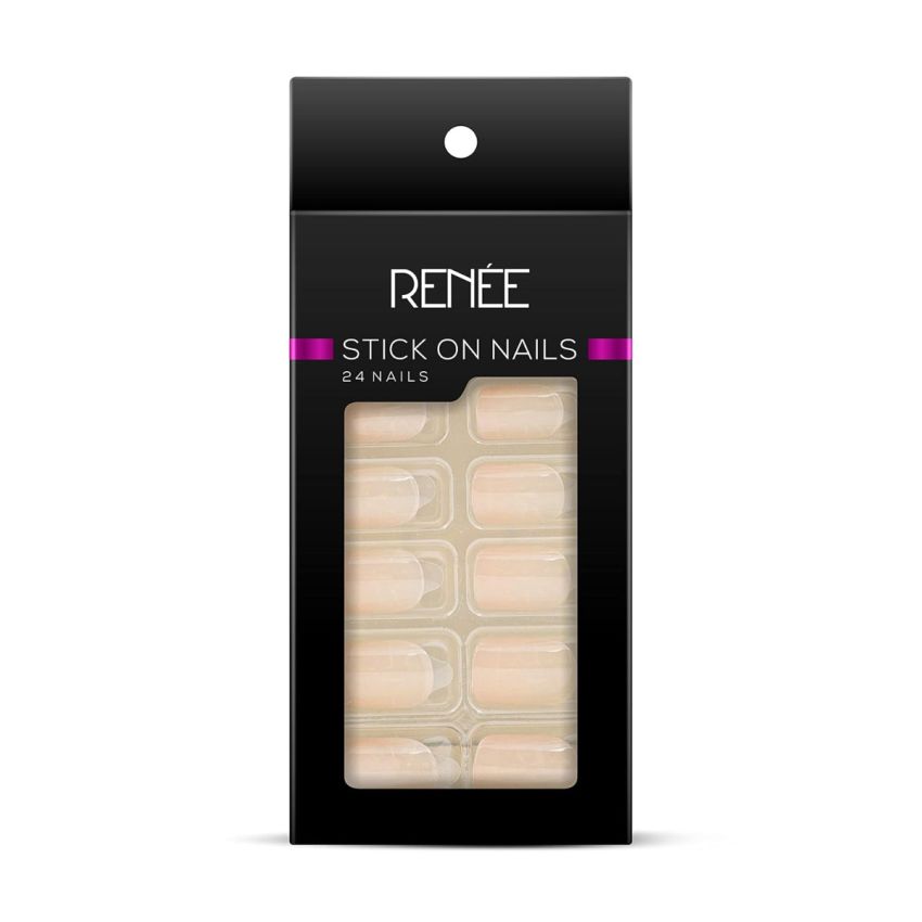 RENEE Stick On Nails BN 06| 24 Reusable Artificial Fake Nail Set| Lightweight & Long Lasting| Easy To Use| Quick Fix For Festivals & Special Occasions