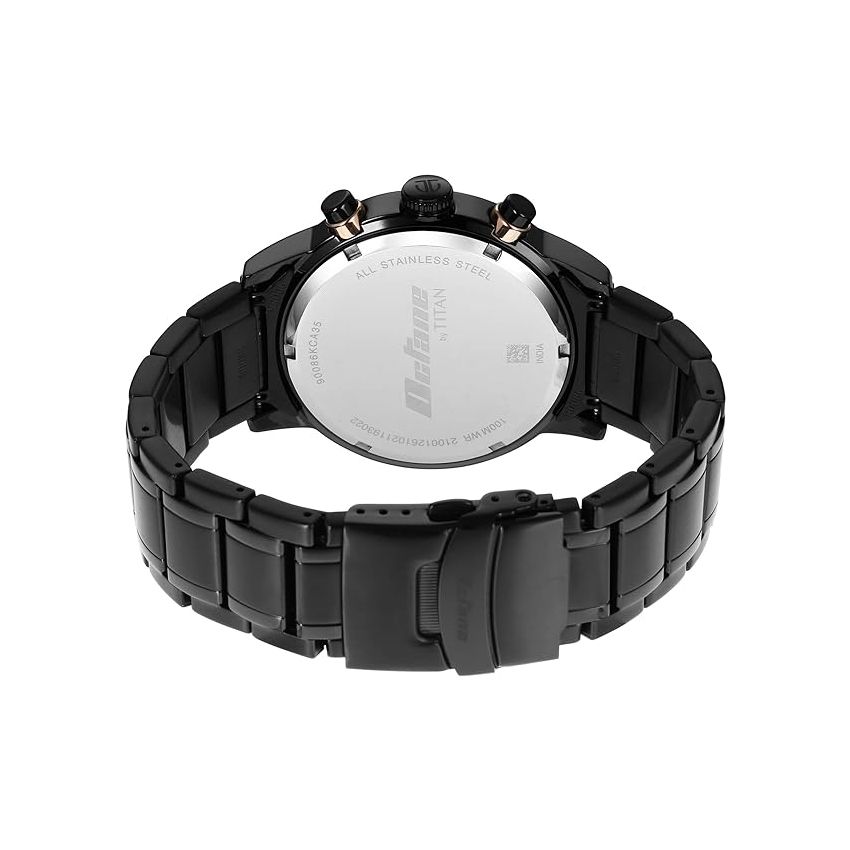 Titan Octane Black Dial Chronograph Stainless Steel Watch for Men-NS90086KM05