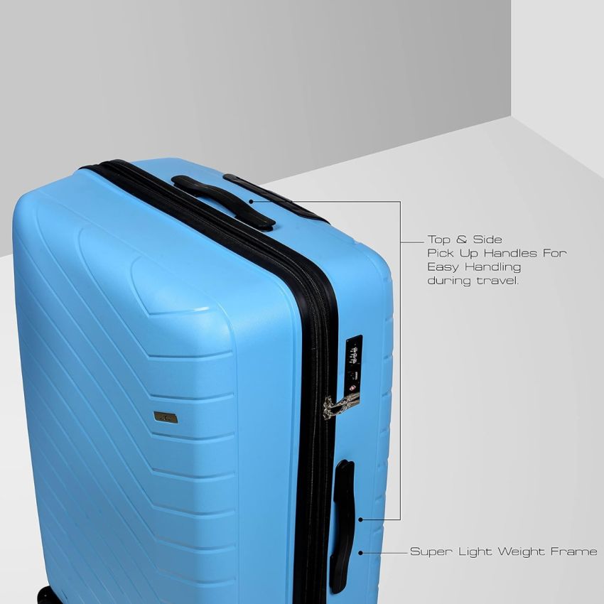 URBAN FOREST Octans Light Blue Polypropylene Hard-Sided 55Cm Carry-On And 67Cm Check-In Speedwheel Hard Shell Trolley Luggage Set