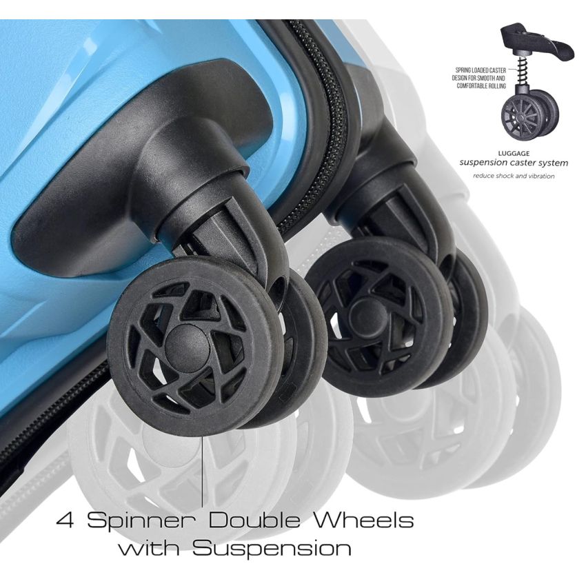 URBAN FOREST Octans Light Blue Polypropylene Hard-Sided 55Cm Carry-On And 67Cm Check-In Speedwheel Hard Shell Trolley Luggage Set