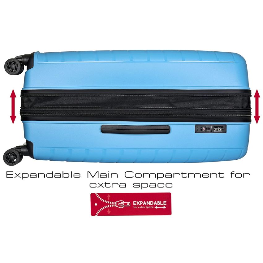 URBAN FOREST Octans Light Blue Polypropylene Hard-Sided 55Cm Carry-On And 67Cm Check-In Speedwheel Hard Shell Trolley Luggage Set