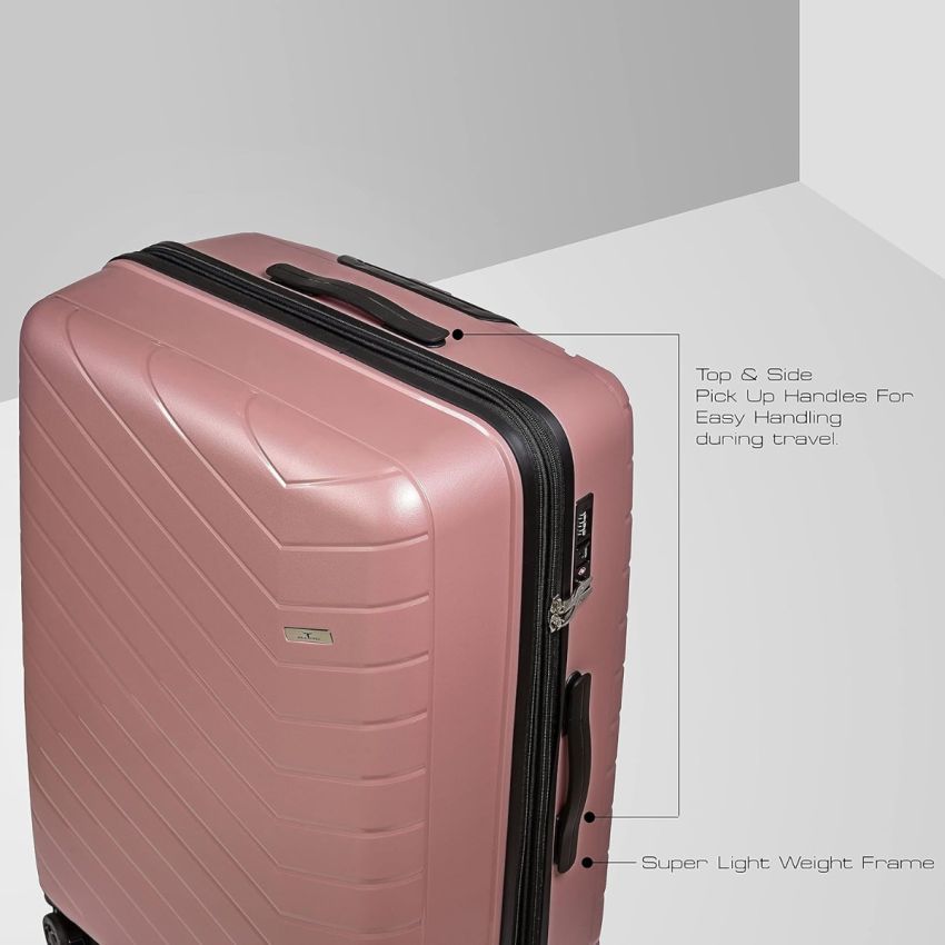 URBAN FOREST Octans Rose Gold Polypropylene Hard-Sided 55cm Carry-on and 78cm Check-in Trolley Luggage Set