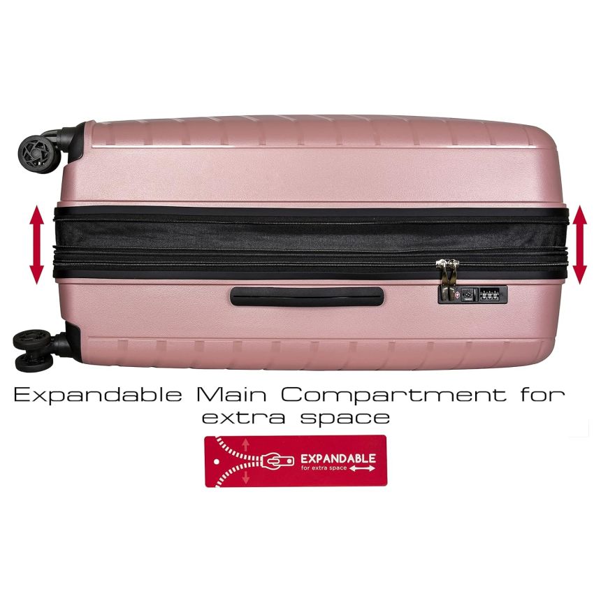 URBAN FOREST Octans Rose Gold Polypropylene Hard-Sided 55cm Carry-on Trolley Luggage Case