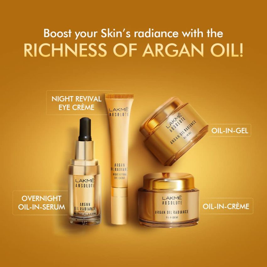 Lakme Argan Oil Radiance Oil-in-Gel | Moisturizer For Dry Skin | Face Serum | 50 g