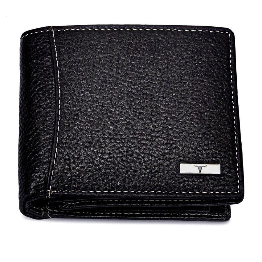 URBAN FOREST Oliver Black Leather Wallet for Men - Packed in Premium Wooden Box for Festive Gifting