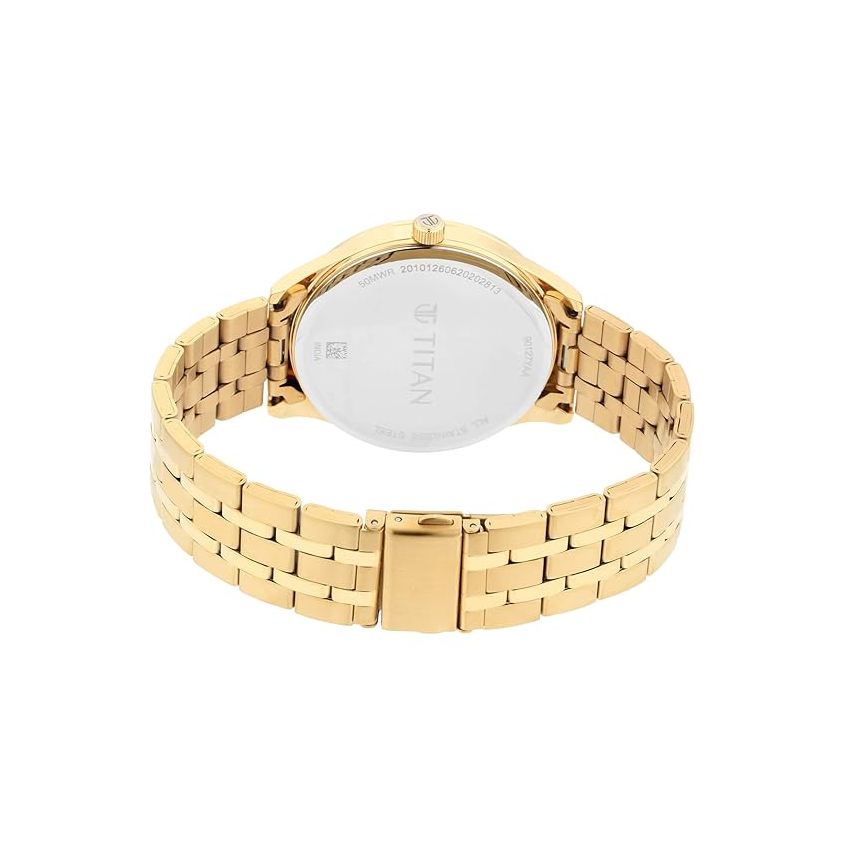 Titan Regalia Opulent Black Dial Analog with Day and Date Stainless Steel Strap Watch for Men-NR90127YM02