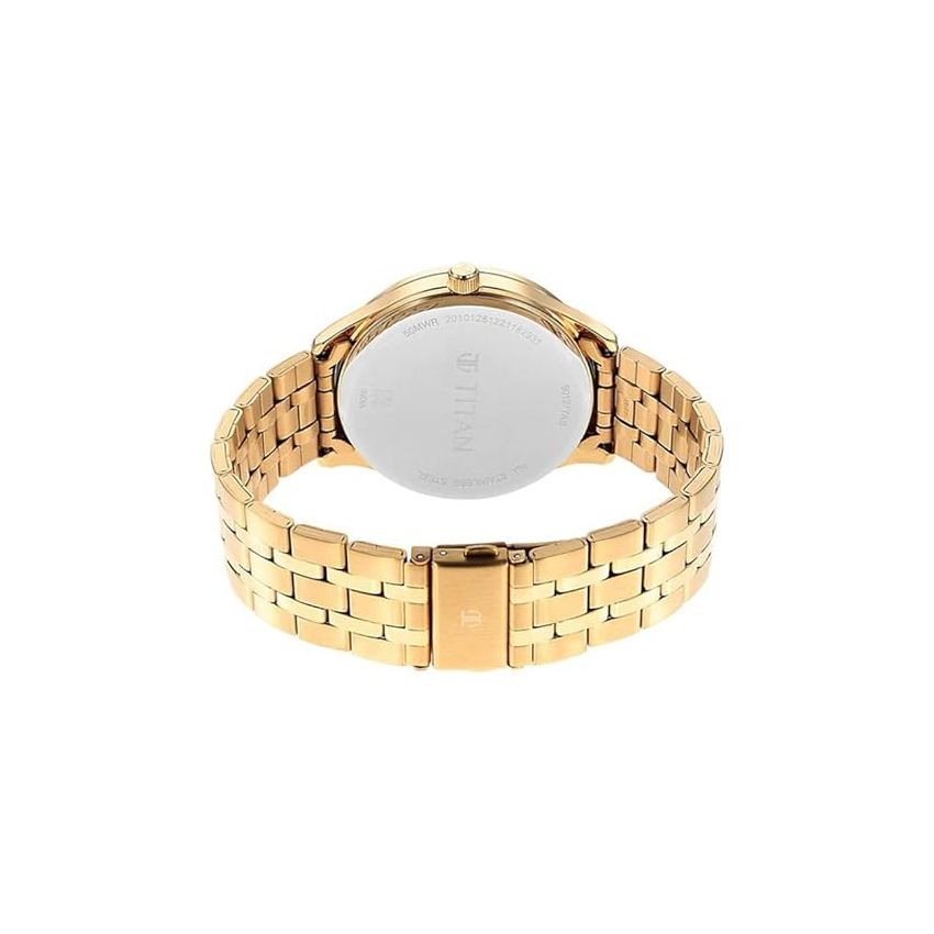 Titan Regalia Opulent Green Dial Quartz Multifunction Stainless Steel Strap Watch for Men-NS90127YM05