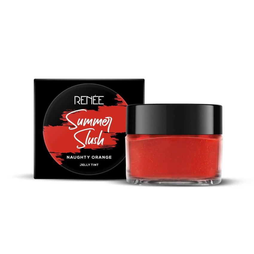 RENEE Summer Slush Jelly Tint Naughty Orange 13gm| For Lips & Cheeks| Enriched with Natural Fruit Extracts| Keeps Lips Soft & Hydrated| Cruelty Free