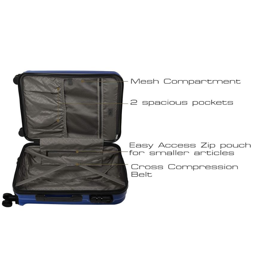 URBAN FOREST Orion Blue ABS with Polycarbonate Hard-Sided 55cm Carry-on and 67cm Check-in Trolley Luggage Set