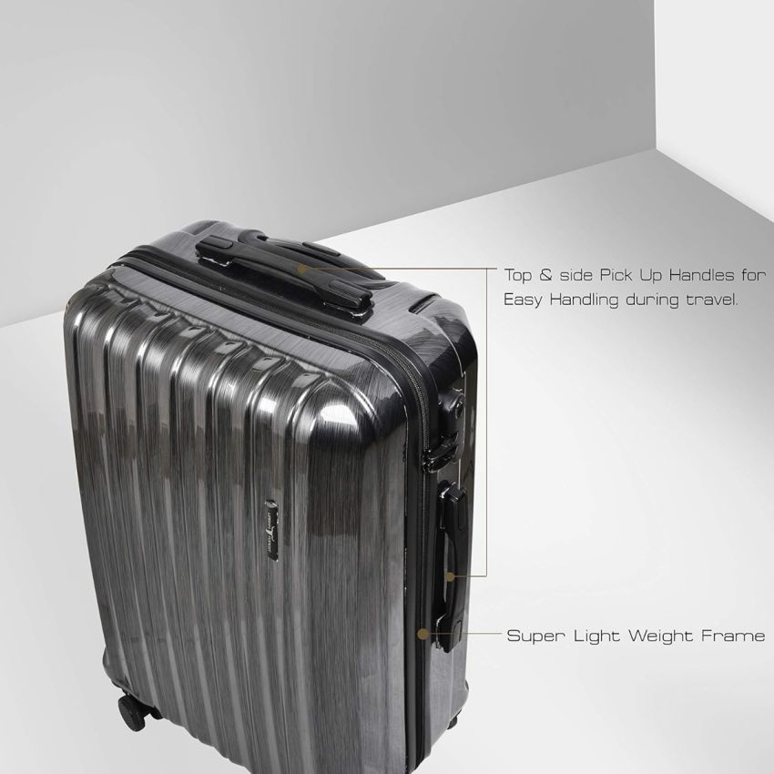 URBAN FOREST Orion Grey ABS with Polycarbonate Hard-Sided 67cm Check-in Trolley Luggage