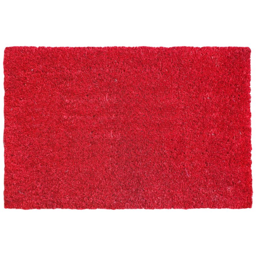 Onlymat Natural Coir Anti-Slip Rectangular Entryway Doormat, PVC Backing for Outdoor Entrance, Home, Floor, Door, Hall, Drawing Room, Living Room (Red, 60 x 40 cm)