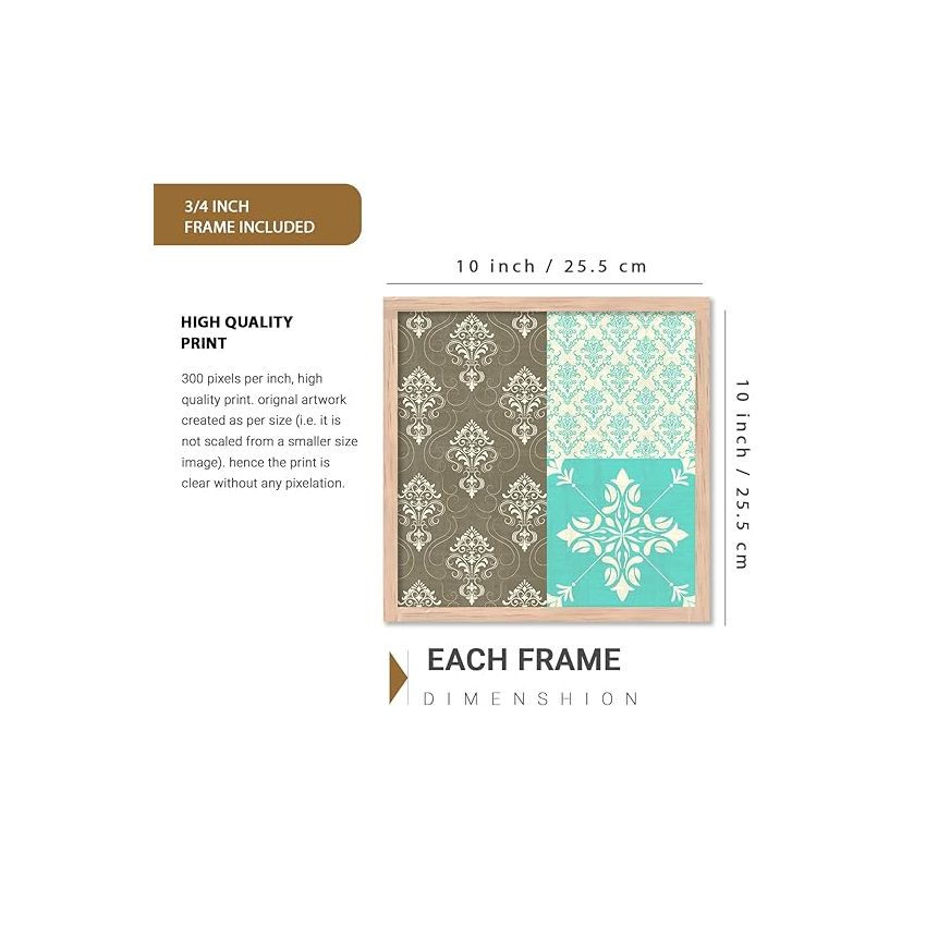 kotart Premium Digital Madhubani Art Paintings with Frame for Home Decor - Traditional Indian Painting for Wall Decoration (10x10 inch, Painting 11)