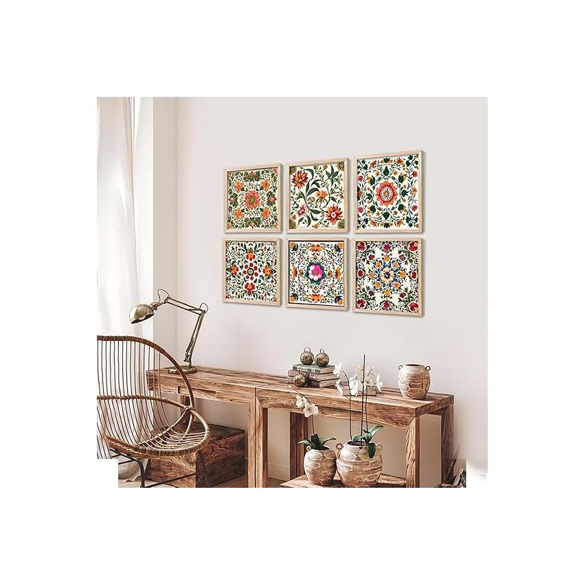 kotart Premium Digital Madhubani Art Paintings with Frame for Home Decor - Traditional Indian Painting for Wall Decoration (10x10 inch, Painting 2)