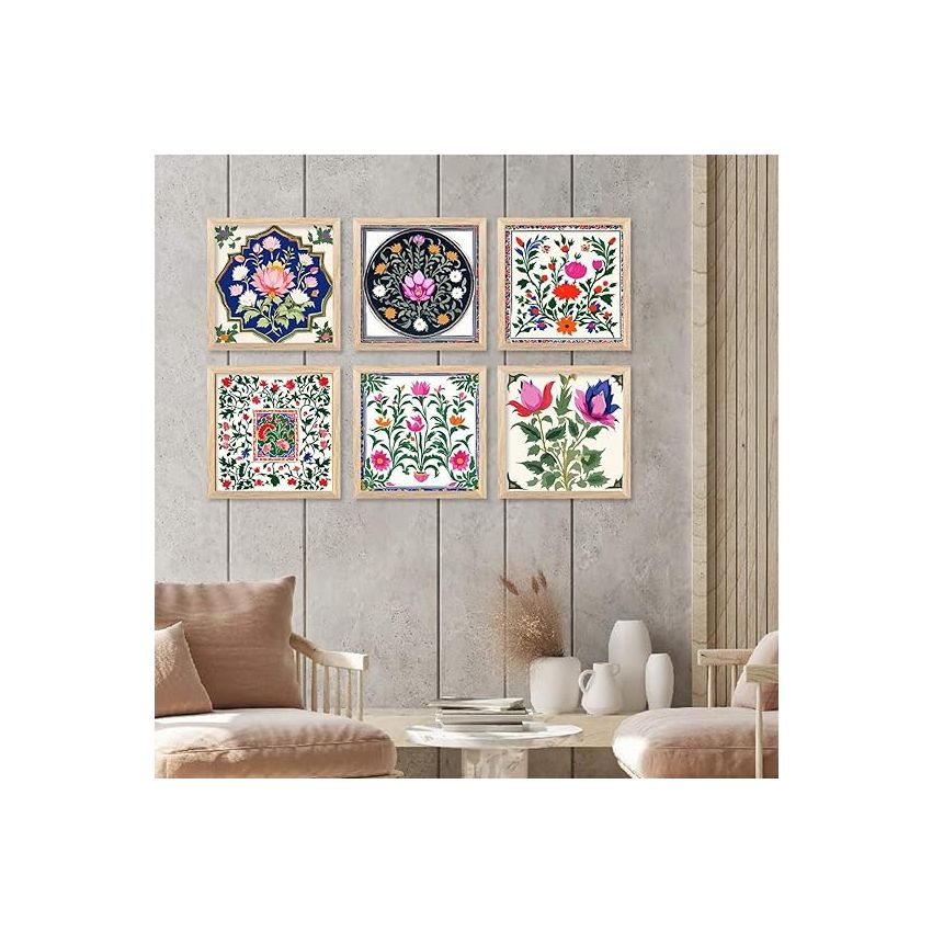 kotart Premium Digital Madhubani Art Paintings with Frame for Home Decor - Traditional Indian Painting for Wall Decoration (10x10 inch, Painting 3)