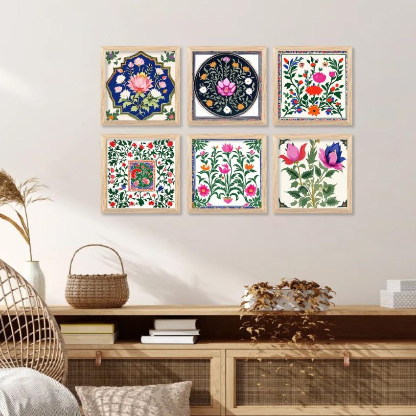 kotart Premium Digital Madhubani Art Paintings with Frame for Home Decor - Traditional Indian Painting for Wall Decoration (10x10 inch, Painting 3)