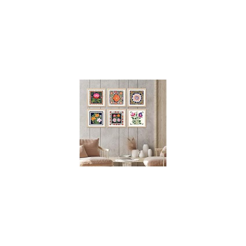 kotart Premium Digital Madhubani Art Paintings with Frame for Home Decor - Traditional Indian Painting for Wall Decoration (10x10 inch, Painting 4)