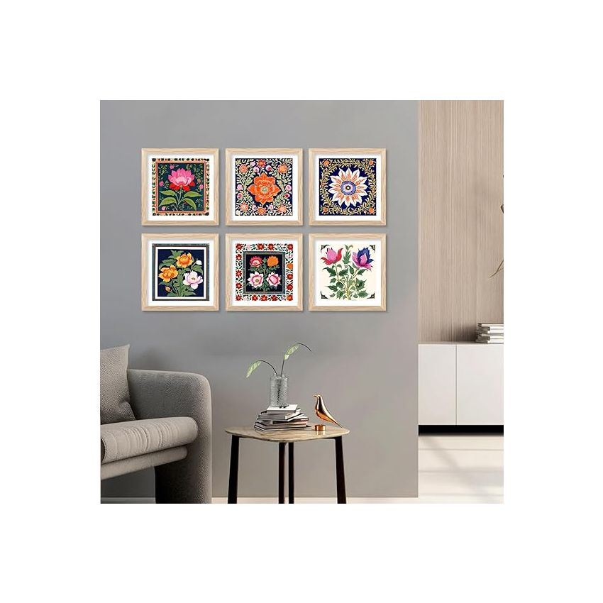 kotart Premium Digital Madhubani Art Paintings with Frame for Home Decor - Traditional Indian Painting for Wall Decoration (10x10 inch, Painting 4)