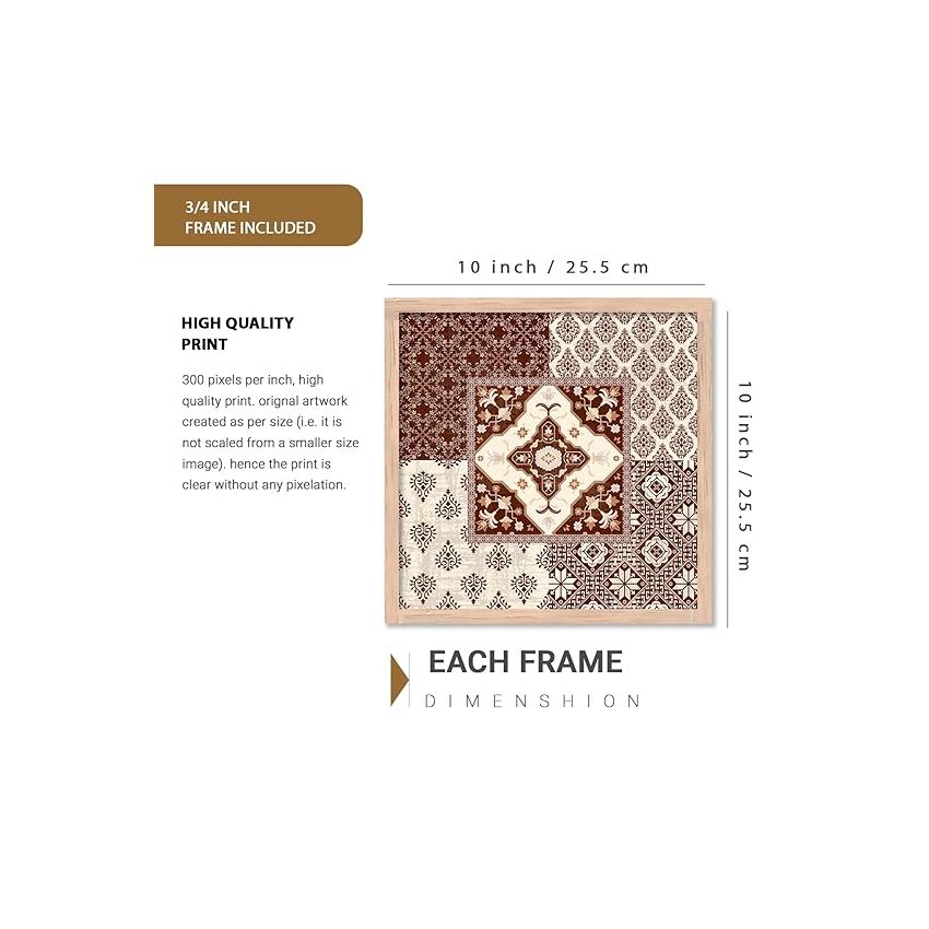 kotart Premium Digital Madhubani Art Paintings with Frame for Home Decor - Traditional Indian Painting for Wall Decoration (10x10 inch, Painting 7)