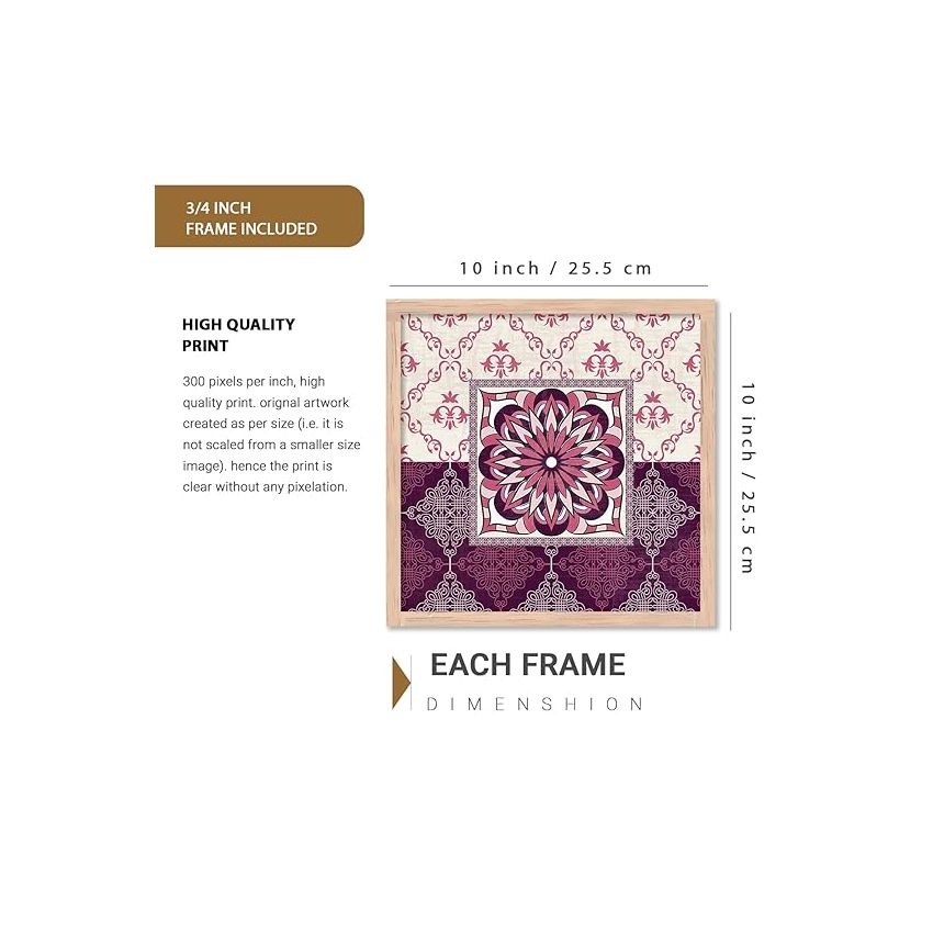 kotart Premium Digital Madhubani Art Paintings with Frame for Home Decor - Traditional Indian Painting for Wall Decoration (10x10 inch, Painting 8)