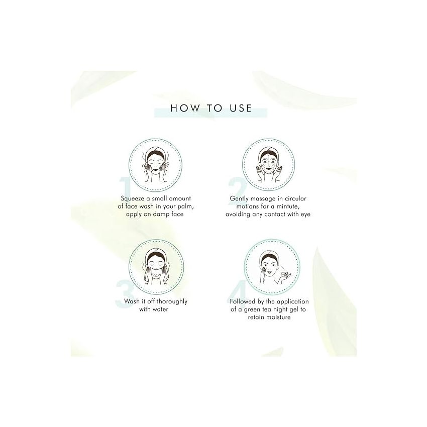 mCaffeine Naked Detox Green Tea Face Wash (Pack Of 2)| Dirt Removal | Vitamin C, Hyaluronic Acid | All Skin | Paraben & SLS Free | 100 ml