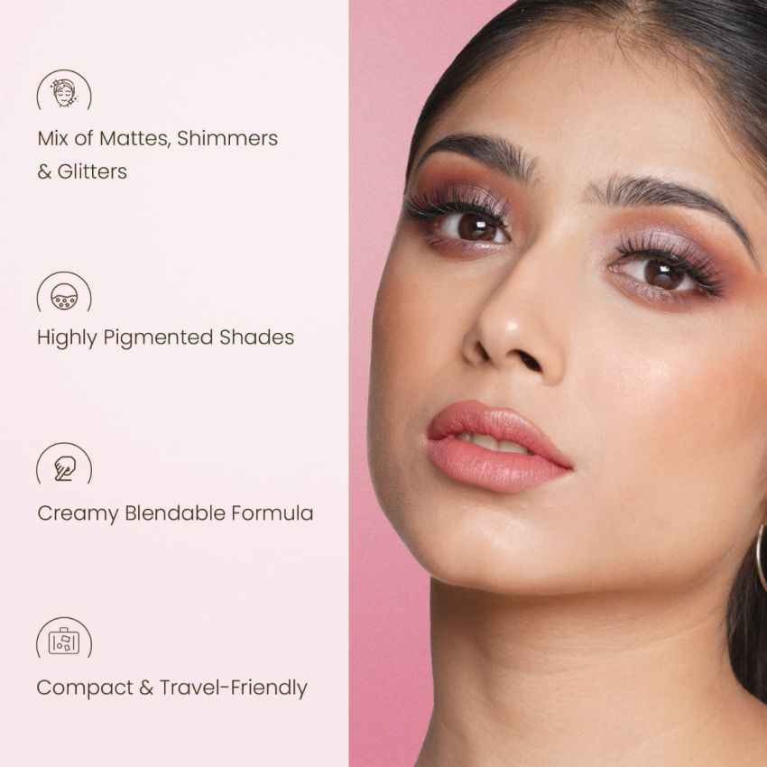 Swiss Beauty Lustre Eyeshadow Palette | 4 Highly Pigmented Shades in Matte & Shine |Long-Lasting | All Skin Types | Shade- Shimmer n shine, 5gm