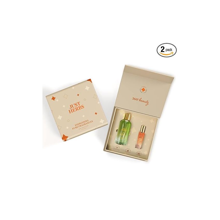 Just Herbs Luxe Collection Eau De Parfum Gift Set for Men and Women Silk & Spice, Forest Wood (100 + 20ml)
