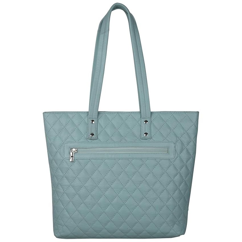 URBAN FOREST Nancy Pastel Blue Quilted Leather Handbag for Women