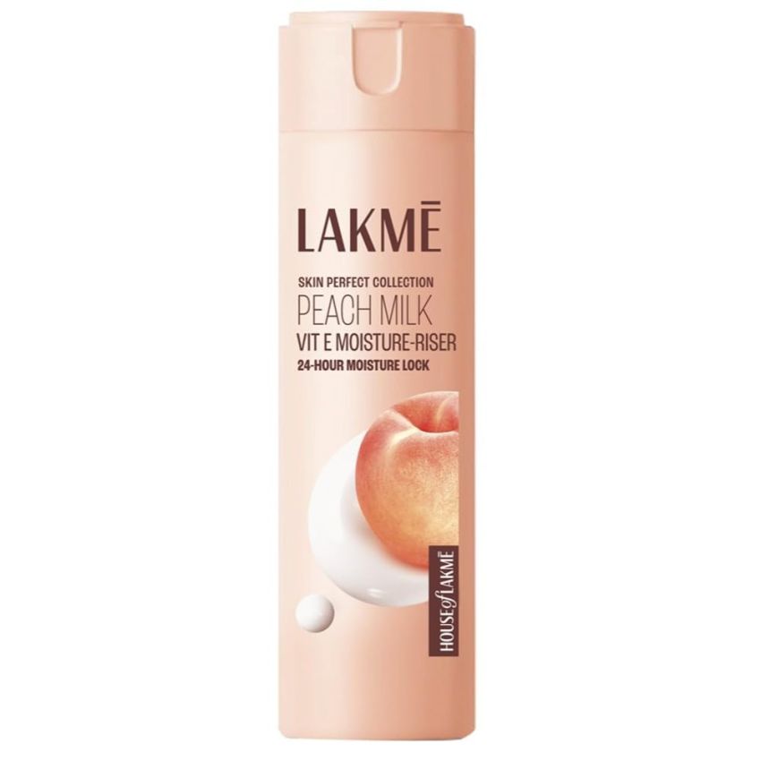 Lakme Peach Milk Face Moisturizer 200 ml|| Daily Lightweight Lotion with Vitamin C & Vitamin E for Soft Glowing Skin - Non Oily 24h Moisture for Women
