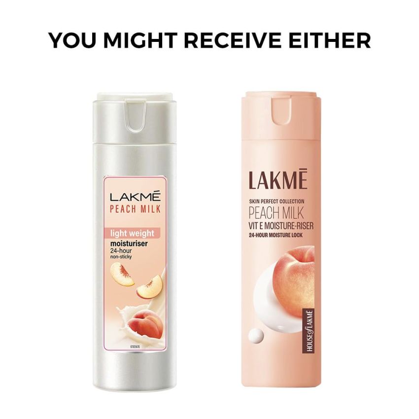 Lakme Peach Milk Face Moisturizer 200 ml|| Daily Lightweight Lotion with Vitamin C & Vitamin E for Soft Glowing Skin - Non Oily 24h Moisture for Women