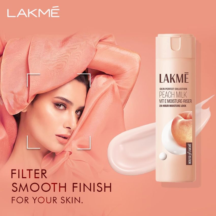Lakme Peach Milk Face Moisturizer 200 ml|| Daily Lightweight Lotion with Vitamin C & Vitamin E for Soft Glowing Skin - Non Oily 24h Moisture for Women