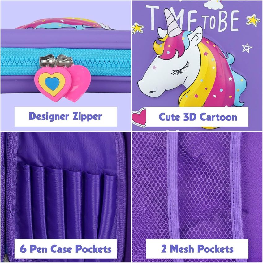 Cable World® New Kids Designer Hardtop Pencil Case for Girls and Women (Multi Color) (Multi Design)