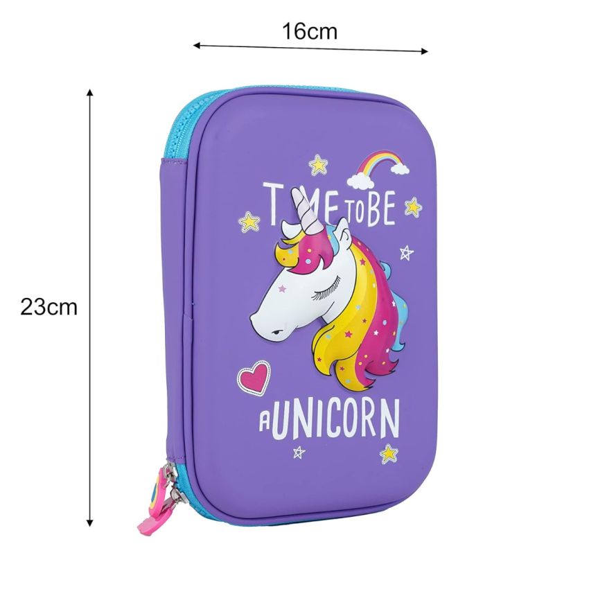 Cable World® New Kids Designer Hardtop Pencil Case for Girls and Women (Multi Color) (Multi Design)