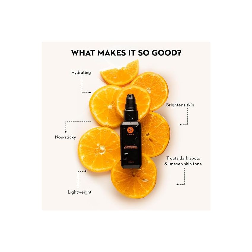 SUGAR Cosmetics - Citrus Got Real - Daily Moisturizer - 60 ml - pH Balancing Moisturizer with Long-Lasting Hydration- For Hydration and CTM routine- Suitable for All Skin Types