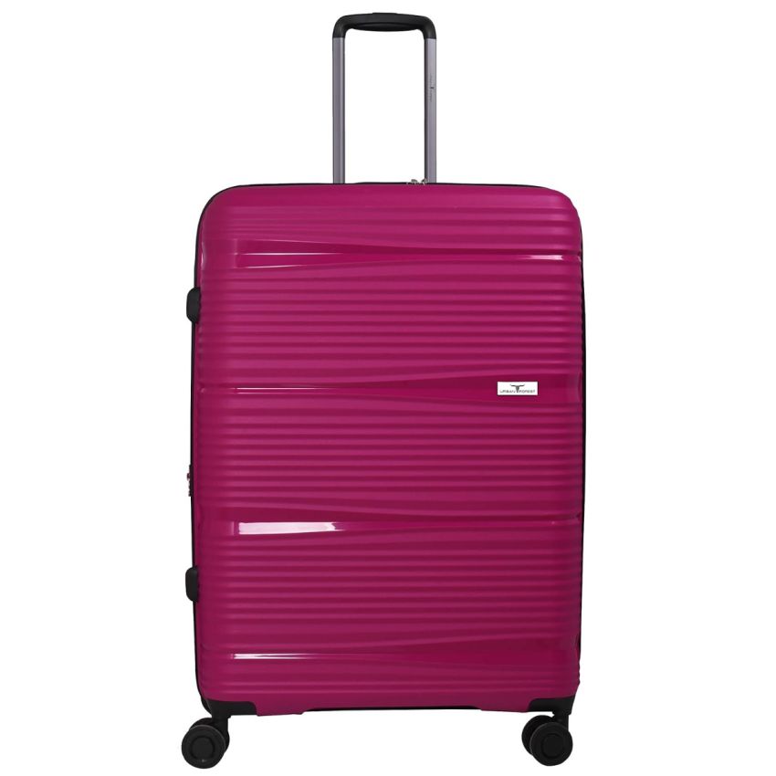 URBAN FOREST Phoenix Magenta Polypropylene Hard-Sided 78cm Check-in Trolley Luggage