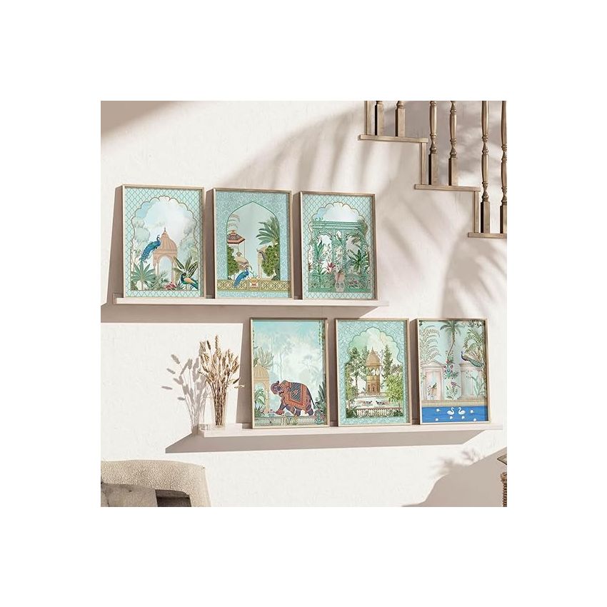 kotart Traditional Indian Art Pichwai Home Décor Paintings | Wall Hanging Frames | Painting for wall Decoration |Traditional Wall Poster With frames Set of 6 (13x17 inch, B)