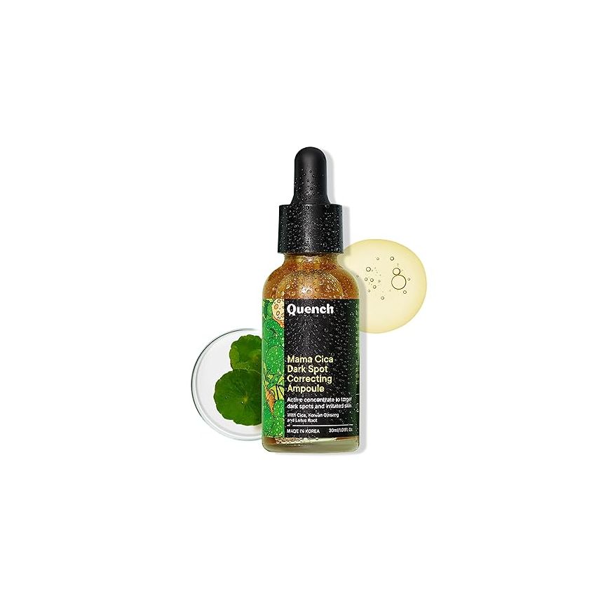 Quench Dark Spot Correcting Serum with Cica Herb Repair & Hyaluronic Acid | Concentrated Ampoule to Reduce Dark Spots | For Pigmented and Uneven Skin Tone | Made in Korea (30ml)
