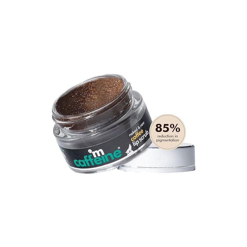 mCaffeine Coffee Lip Scrub Balm - 85% Reduction in Dark Lips & Pigmentation | Heals Dry & Chapped Lips | With Natural Sugar, Cold Pressed Coconut Oil & Coffee Scrub | 100% Vegan (12gm)85% Reduction in Dark Lips | Keeps 24Hr Moisturization | 100% Vegan