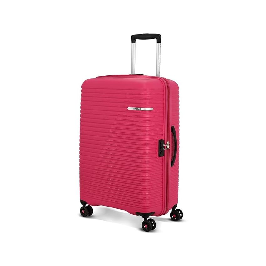 American Tourister Liftoff Spinner 67 cm Medium Berry Blast Polypropylene Check-in Hard Luggage with Double Wheel (Trolley/Suitcase), Pink