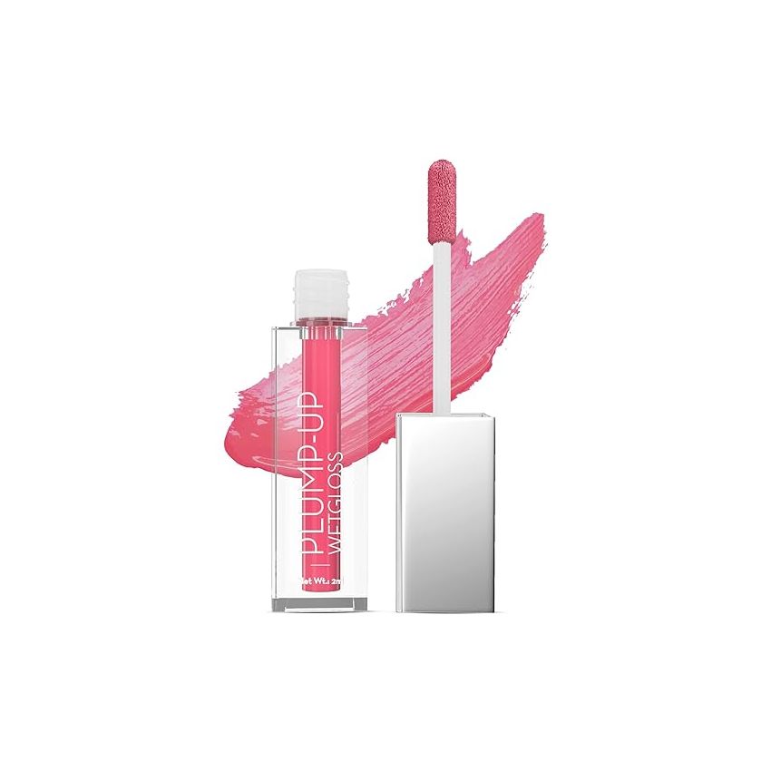 Swiss Beauty Plump-Up Wet Lightweight Lip Gloss With High Shine Glossy Finish For Fuller And Plump Lips | Shade- Spunky Pink, 2Ml|