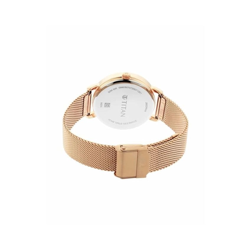 Titan Workwear Rose Gold Dial Quartz Multifunction Metal Strap Watch for Women-NS2652WM01/NT2652WM01